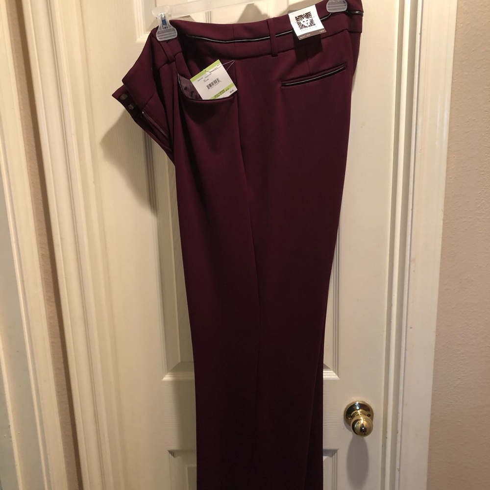 Women’s Plus Size Anne Klein Dress Slacks Burgundy